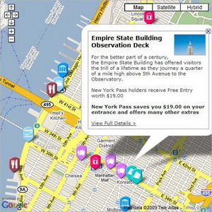 New York Pass map of attractions