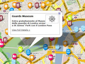 Image de la carte et guide iteractive de le London Pass